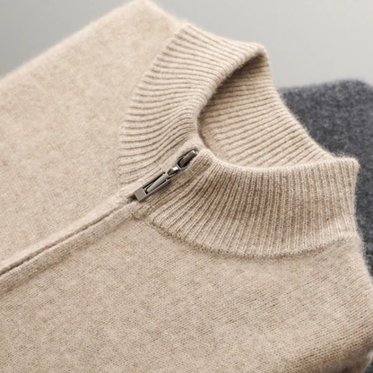 Soft Men's Wool Blend Zipper Cardigan Sweater