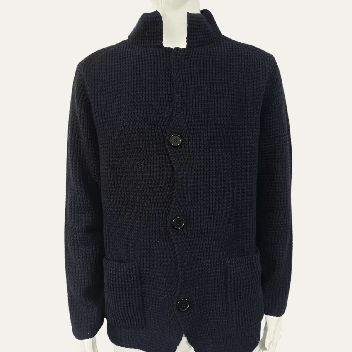 Men's Relaxed Fit Crew Neck Knit Cardigan Sweater