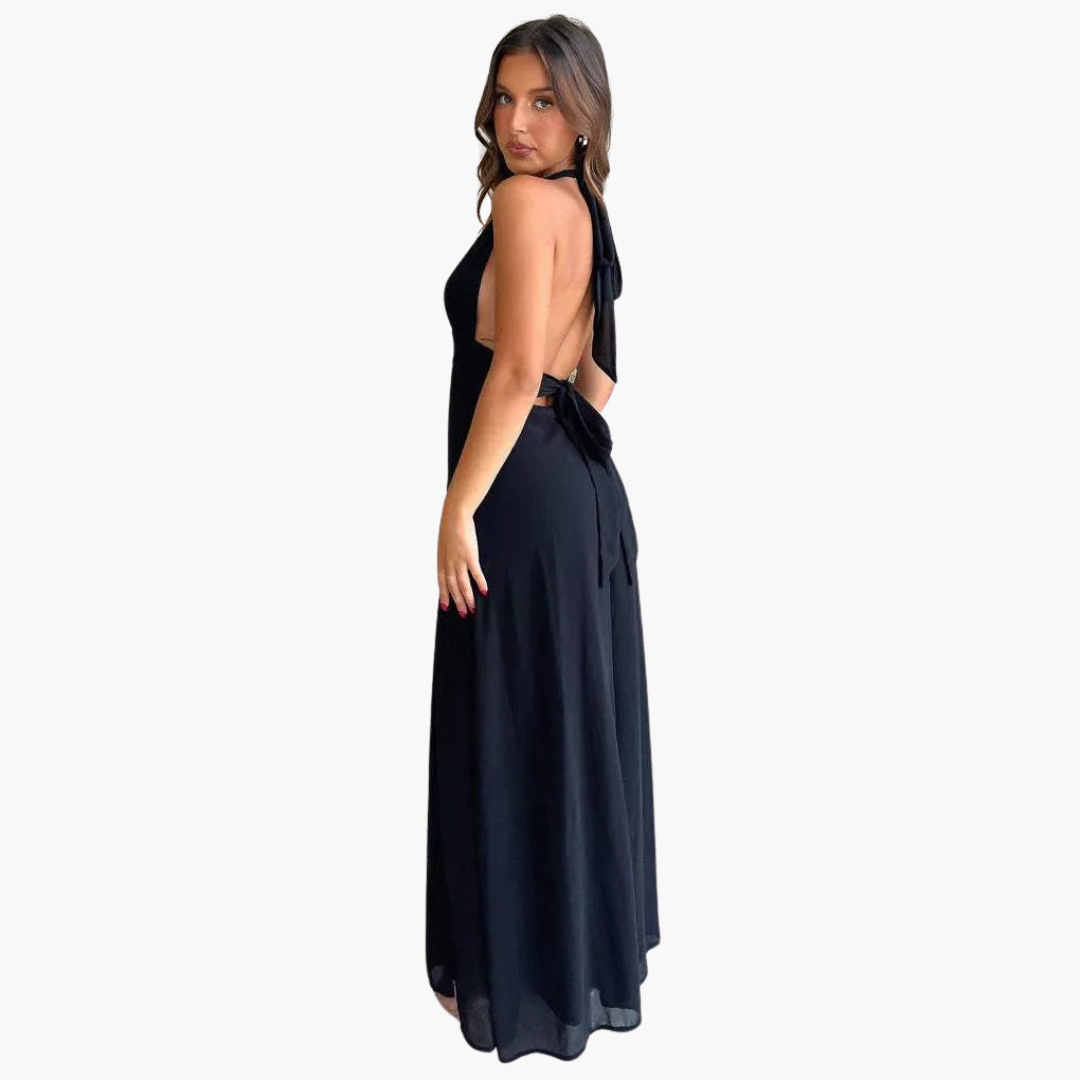 Long Sleeveless Halter Dress for Women