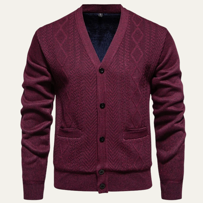 Comfortable Men's V Neck Soft Knit Sweater