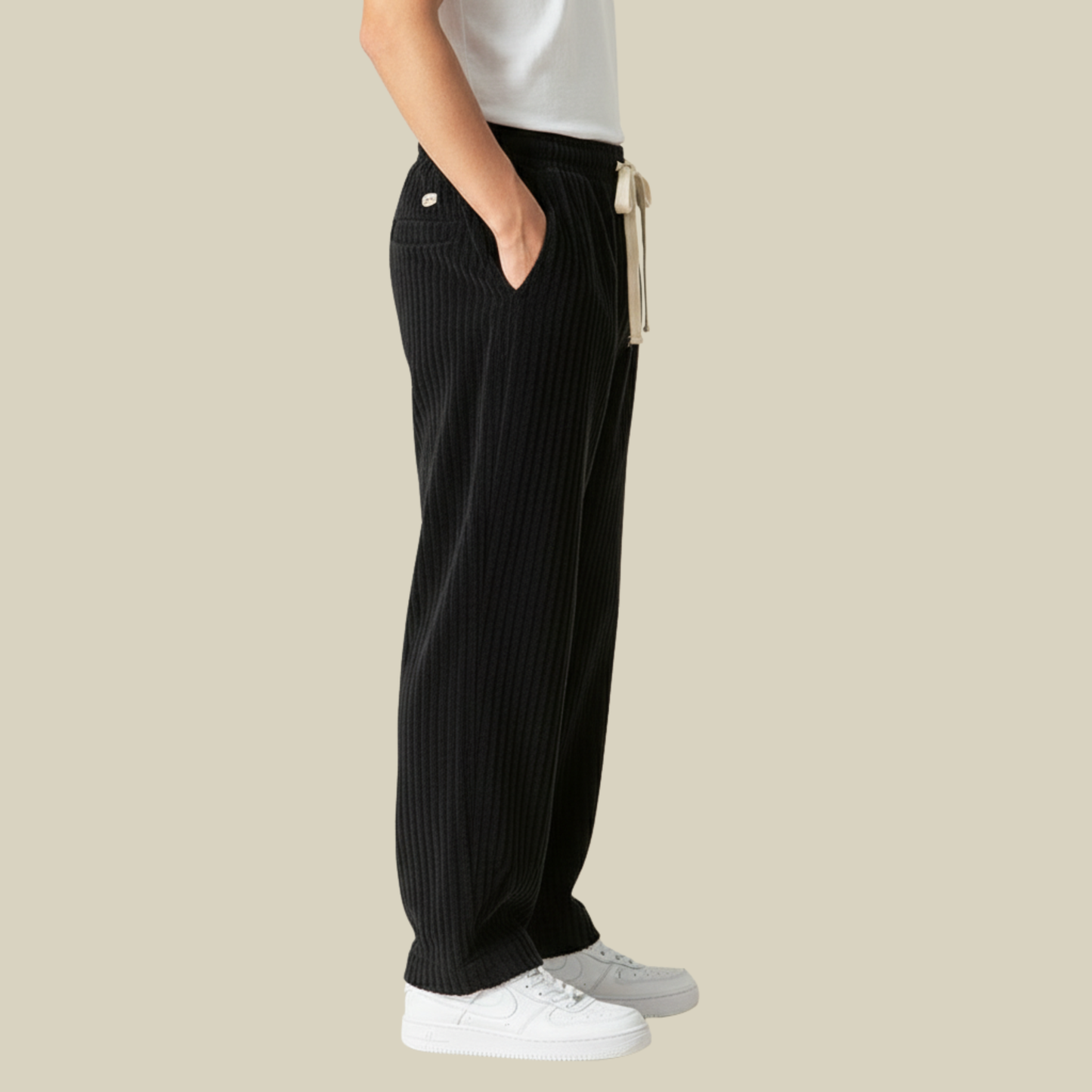 Relaxed Fit Men's Corduroy Casual Pants