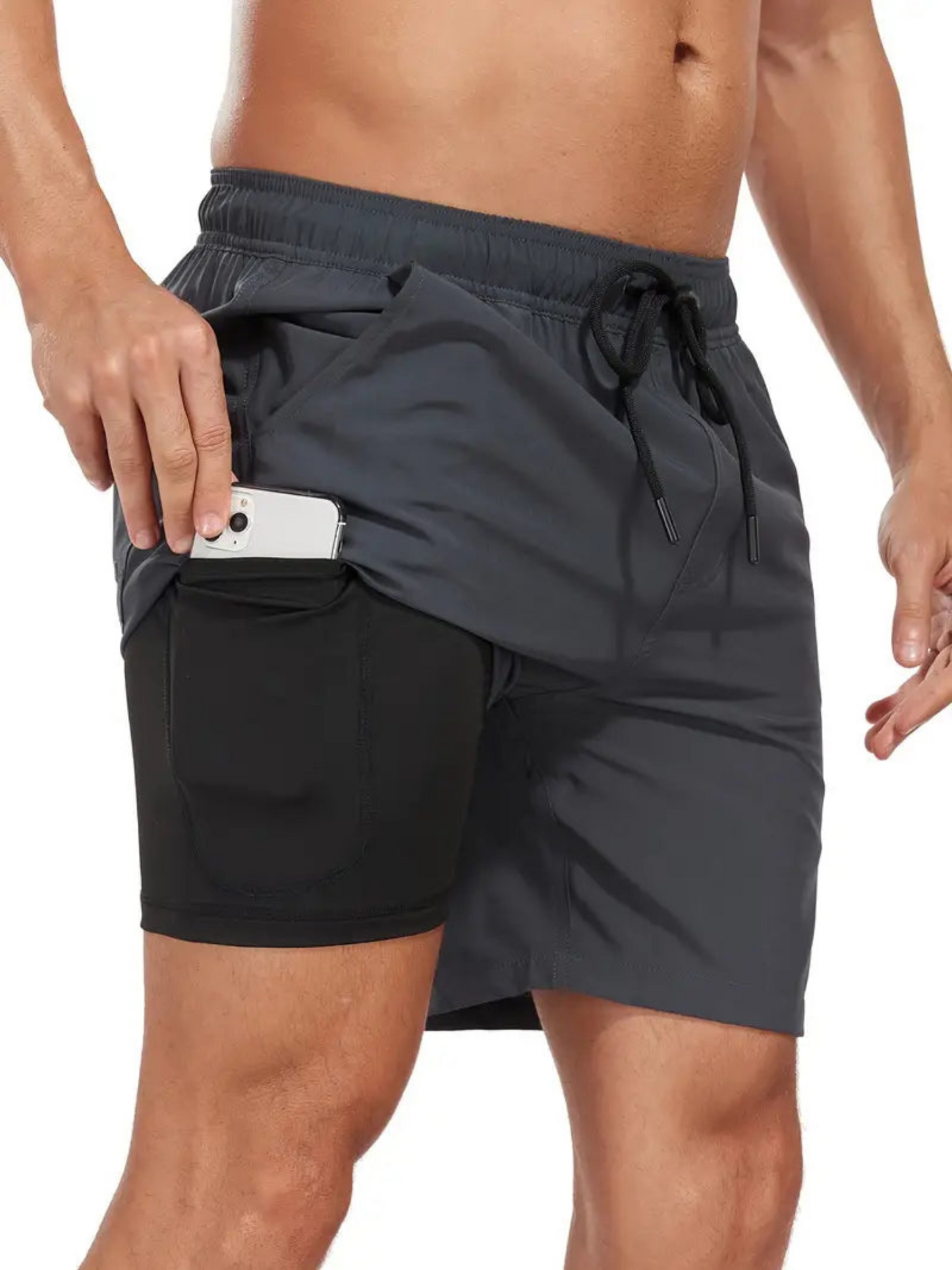 Waterproof Men's Swim Trunks Elastic Waist Quick Dry