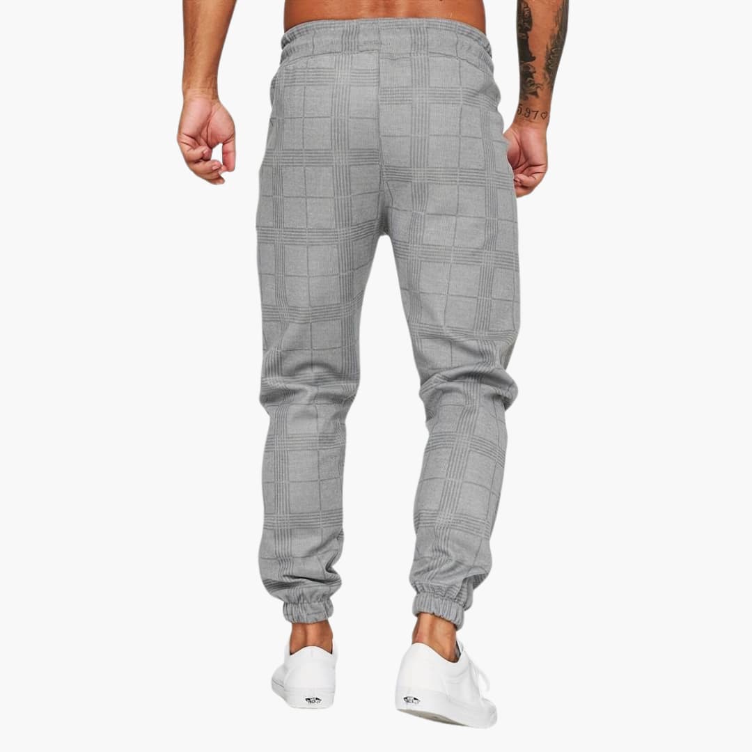 Comfortable Checkered Elastic Waist Pants