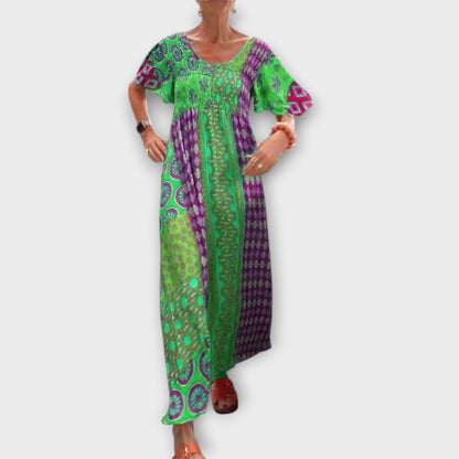 Vibrant Floral Maxi Dress for Women
