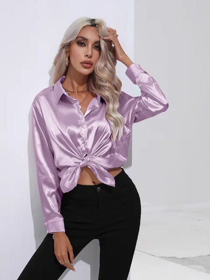 Classic Ladies Button Front Shirt Loose Fit