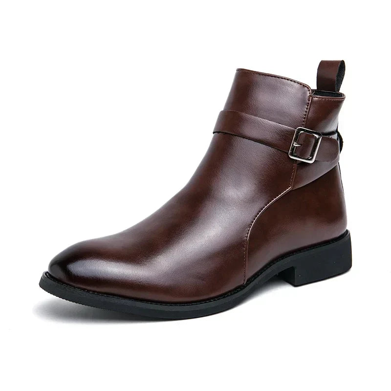 Smart Mens Leather Ankle Boots