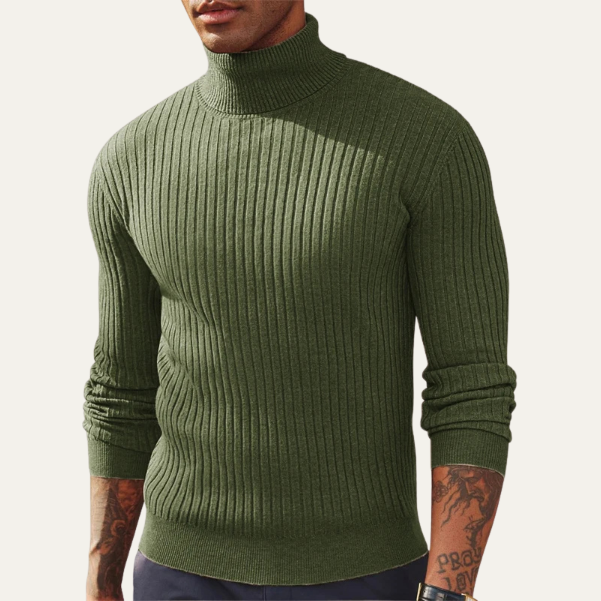 Men's Fitted Crew Neck Knitted Sweater