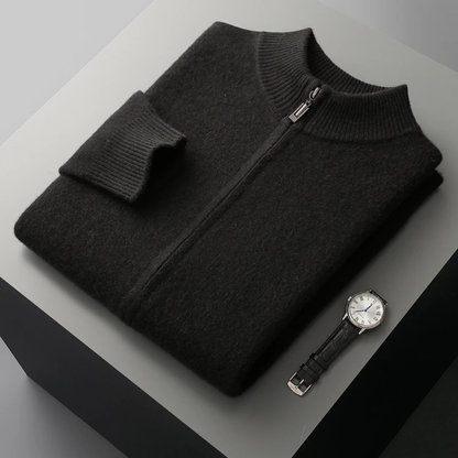 Premium Men's Soft Cashmere Zip Sweater