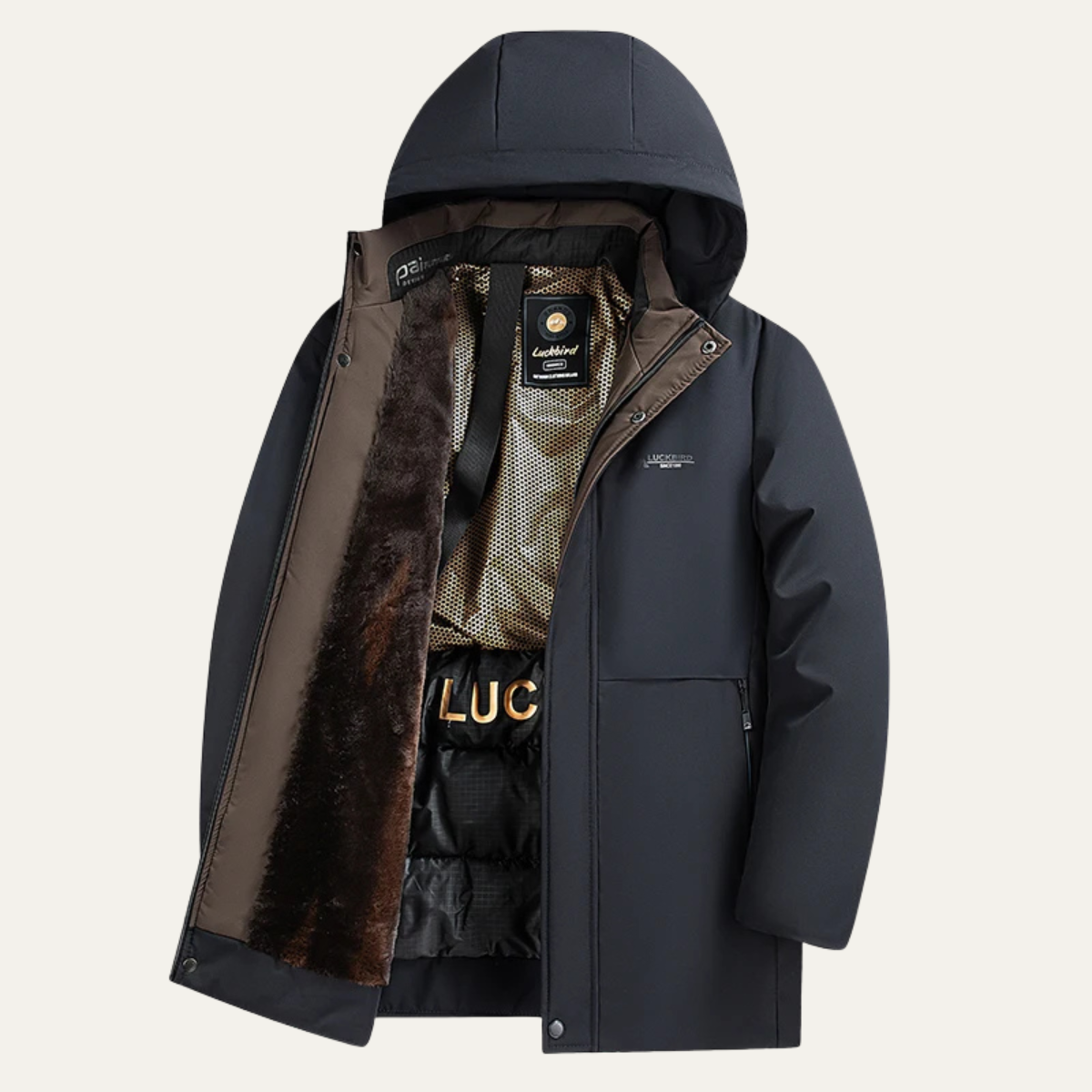 Insulated Men's Waterproof Parka Coat with Hood