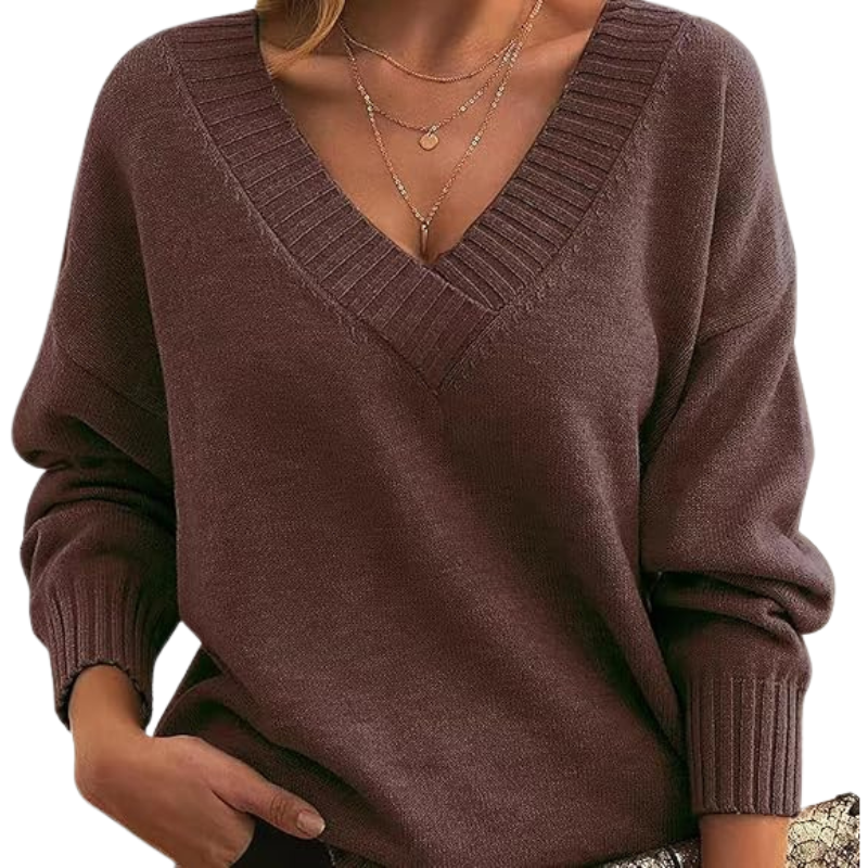 Women's Classic V Neck Knit Sweater