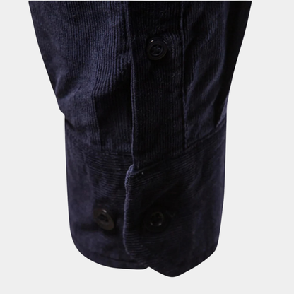 Relaxed Fit Corduroy Button Down Shirt for Men