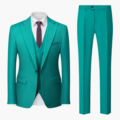 Classic Tailored Fit Men's 3 Piece Business Suit