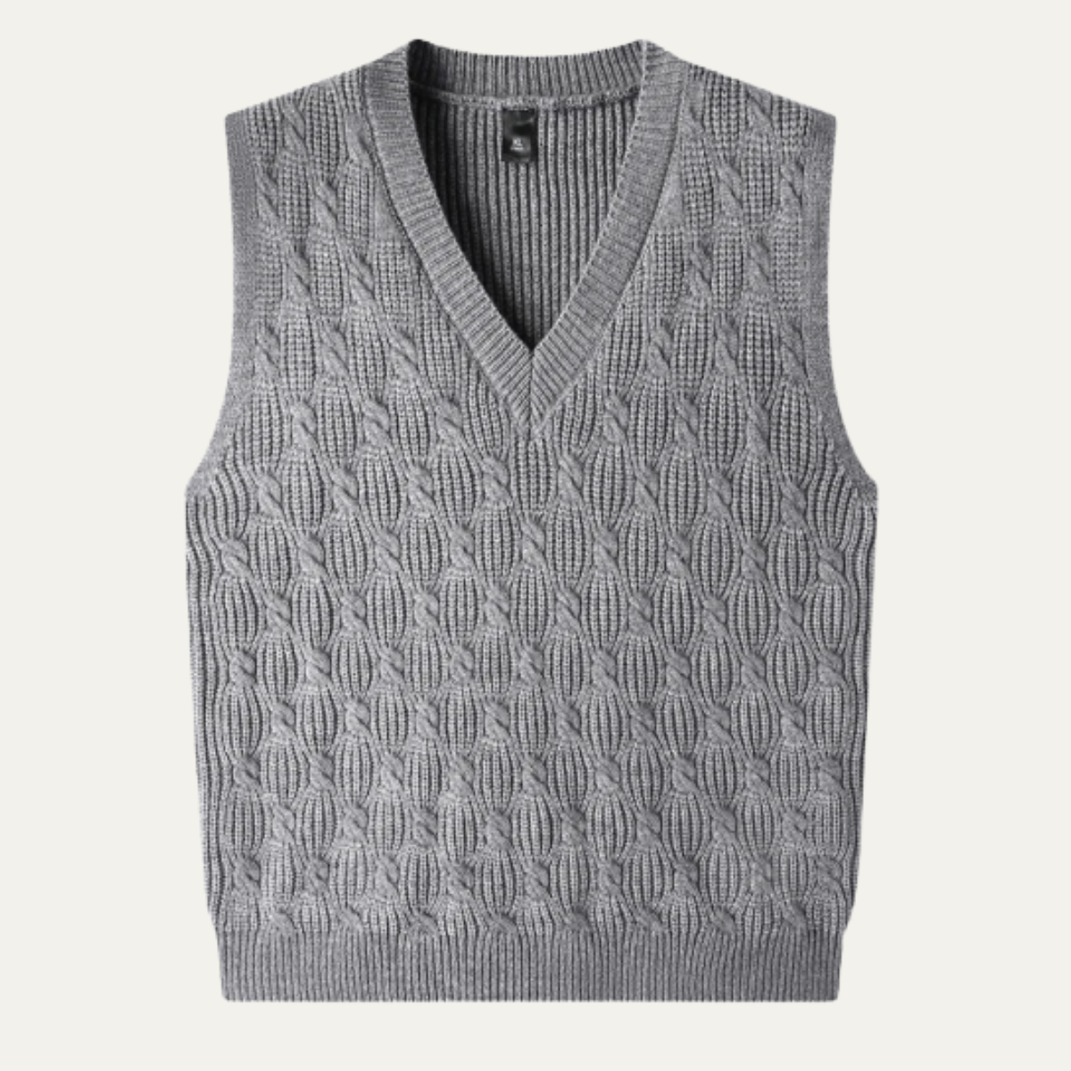 Cozy Men's Thick Cable Knit V Neck Sweater Vest - Nocini