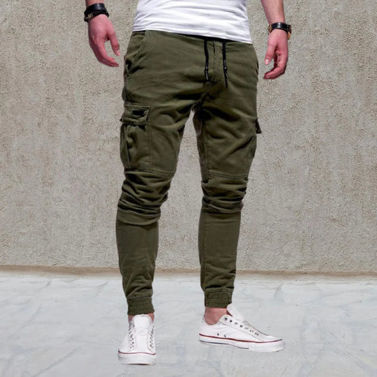 Relaxed Fit Cargo Pants with Zip Pockets - Olytrend