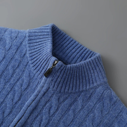 Cozy Men's Thermal Half Zip Knit Winter Sweater