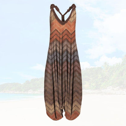Ladies Loose Fit Full Length Sleeveless Jumpsuit