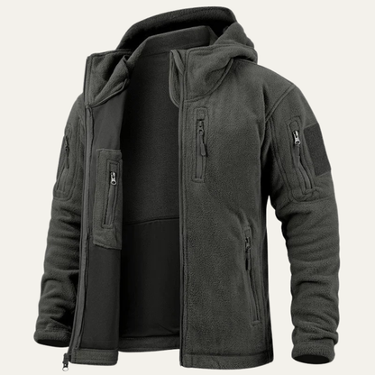 Men's Insulated Tactical Fleece Hoodie with Multiple Pockets