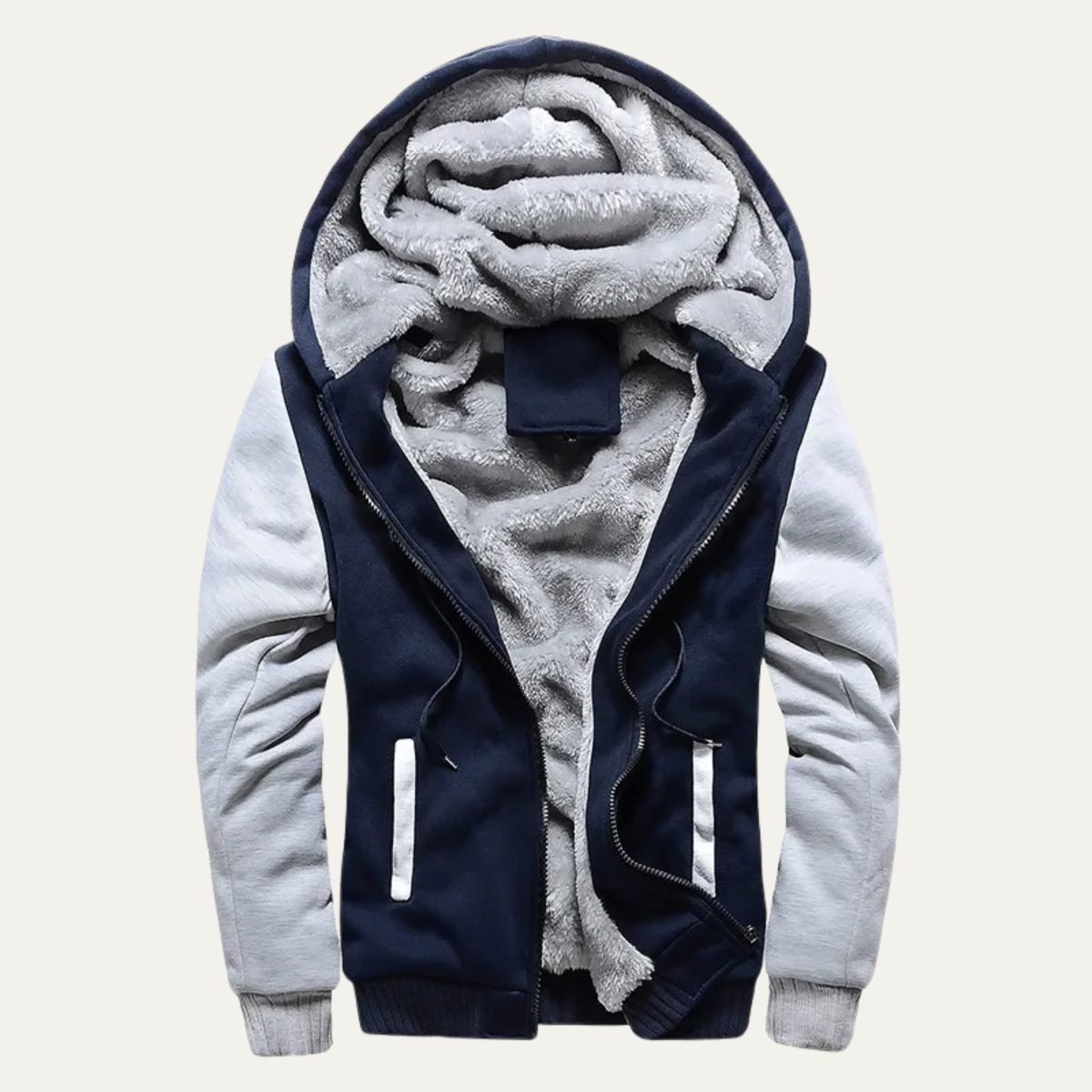 Warm Men's Fleece Zip Up Hoodie Jacket