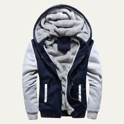 Warm Men's Fleece Zip Up Hoodie Jacket