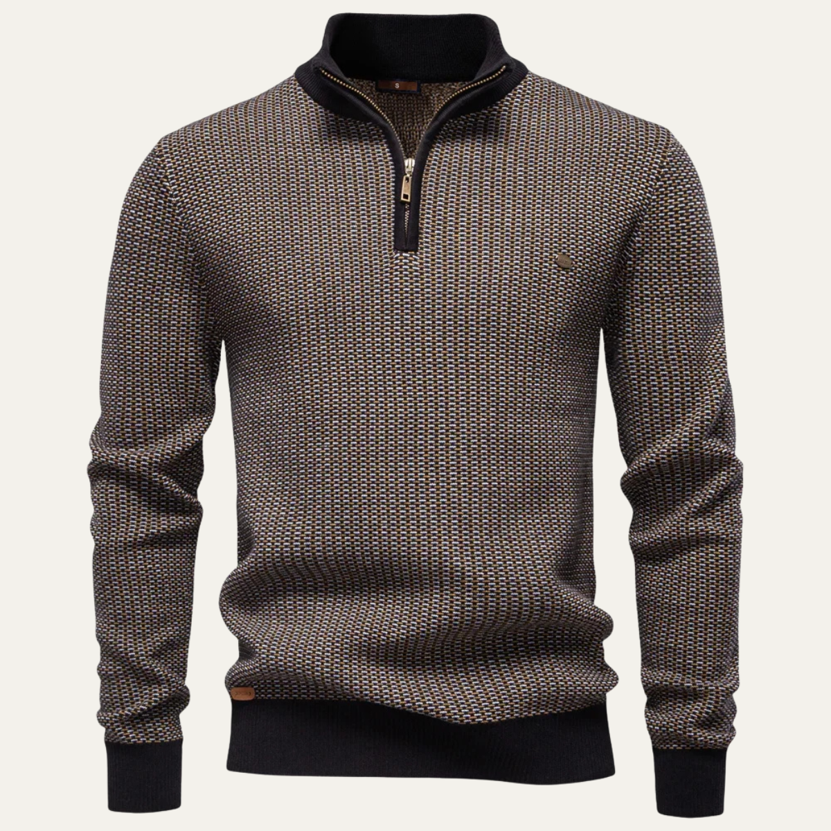 Cozy Men's Thick Crew Neck Half Zip Sweater - Nocini