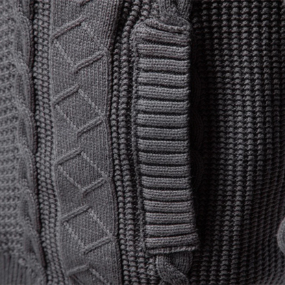 Men's Fit Cable Knit Zip Up Cardigan Sweater