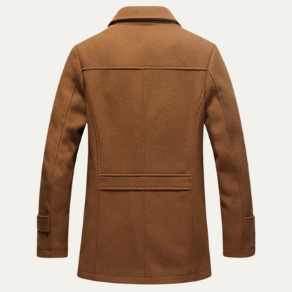 Warm Water Resistant Men's Trench Coat with Quilted Lining