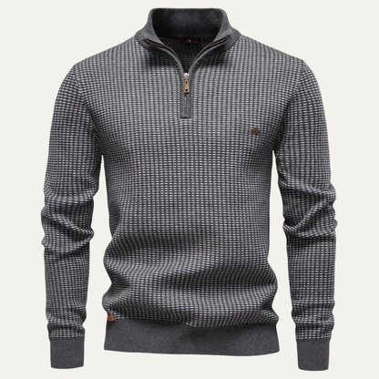 Cozy Men's Thick Crew Neck Half Zip Sweater
