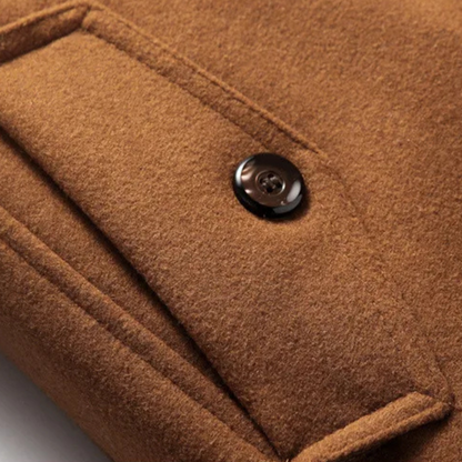 Warm Water Resistant Men's Trench Coat with Quilted Lining