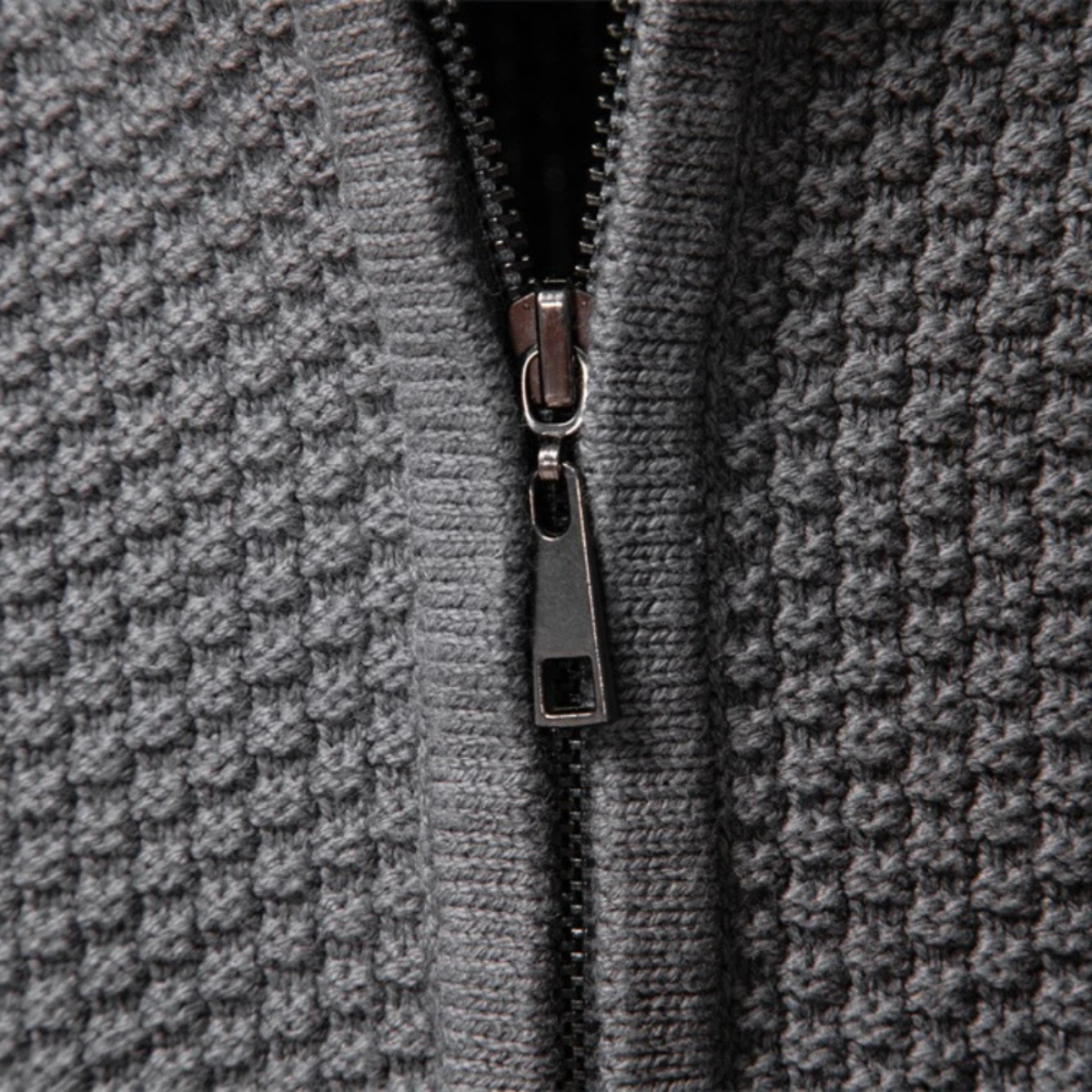 Men's Fit Cable Knit Zip Up Cardigan Sweater