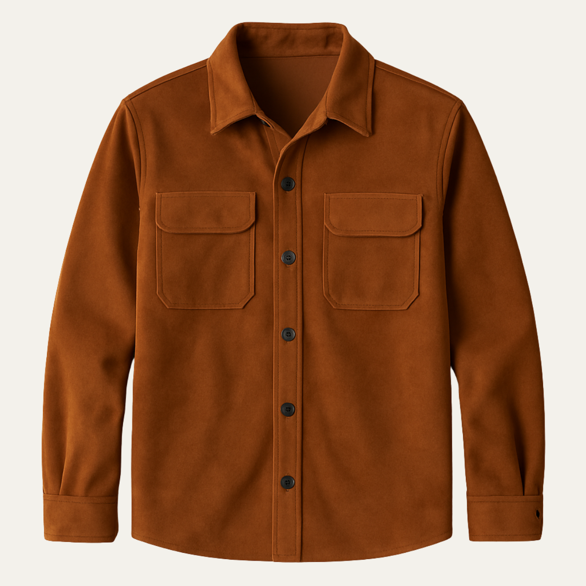 Slim Fit Suede Leather Jacket for Men with Pockets - Nocini