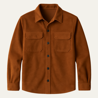 Slim Fit Suede Leather Jacket for Men with Pockets - Nocini