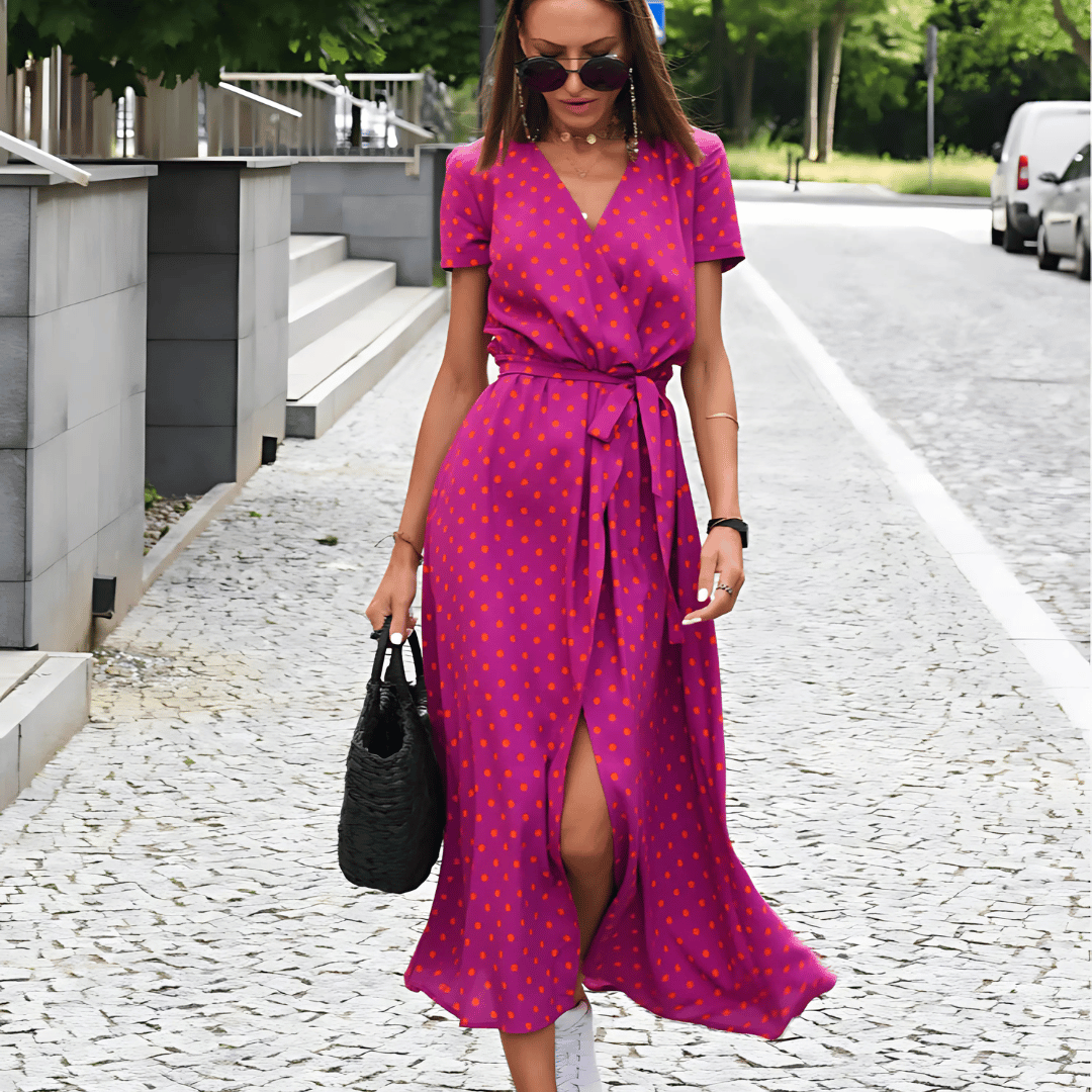 Ladies Floral Tie Front Dress