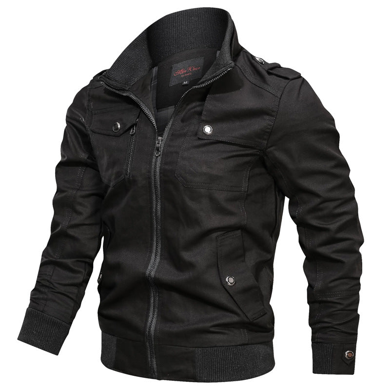 Slim Fit Men's Zip Up Jacket with Chest Pockets
