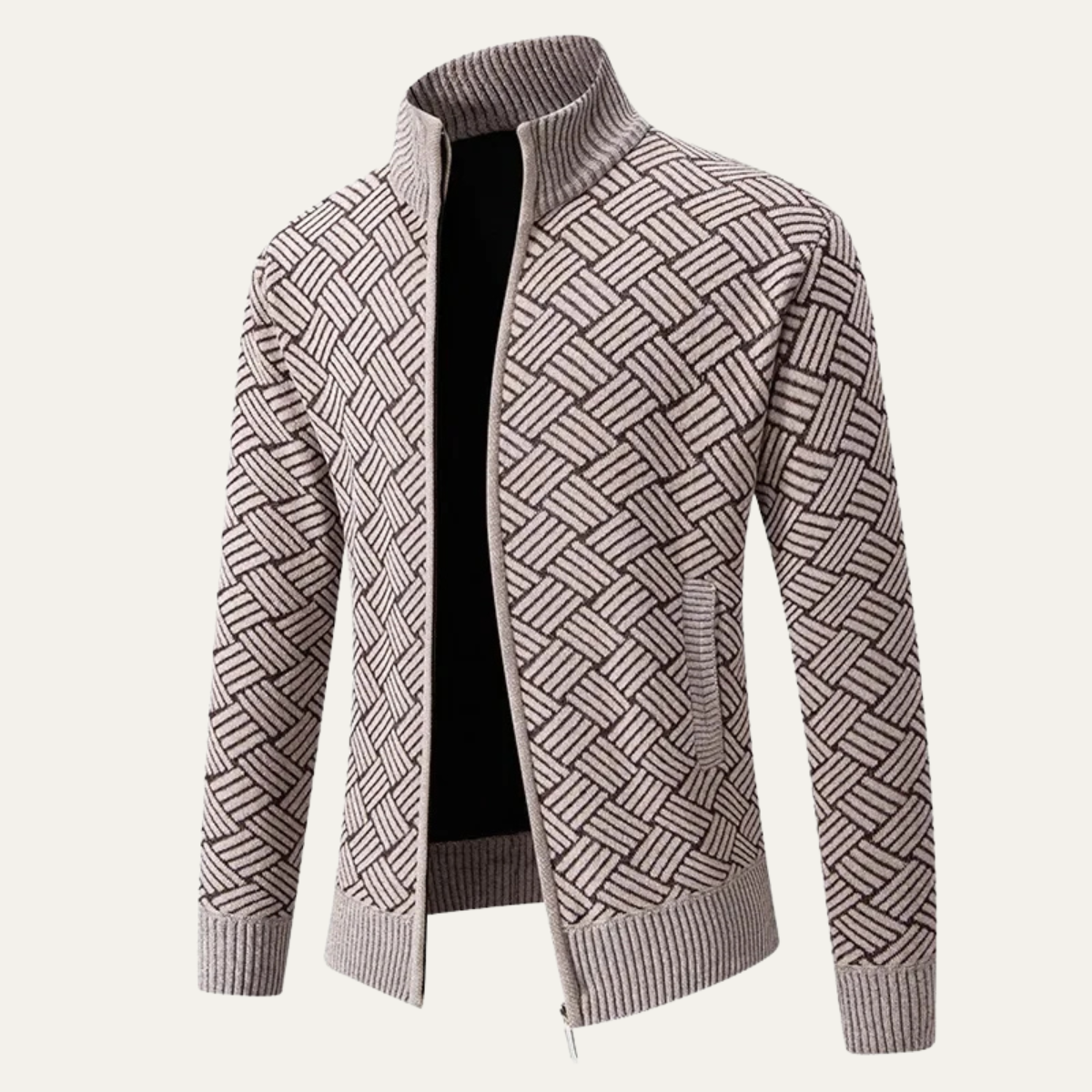 Cozy Mens Thick Fleece Lined Zip Up Cardigan