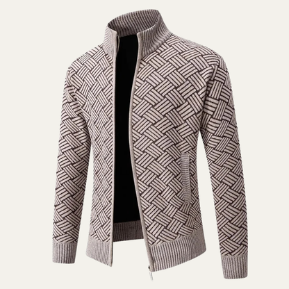 Cozy Mens Thick Fleece Lined Zip Up Cardigan