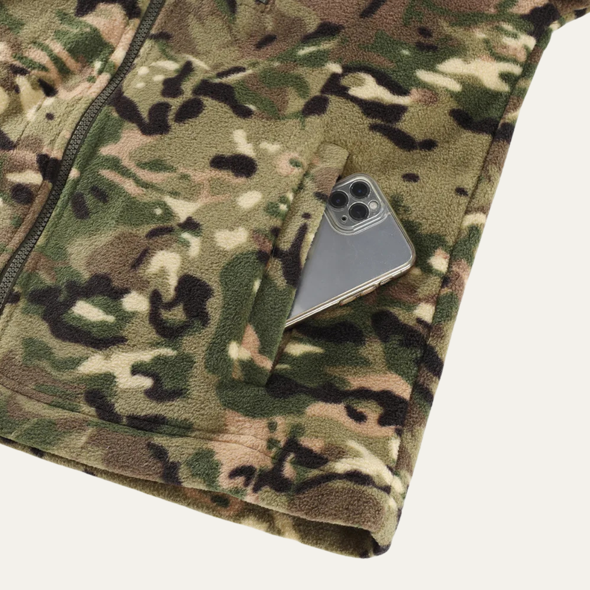 Warm Camo Fleece Jacket for Men