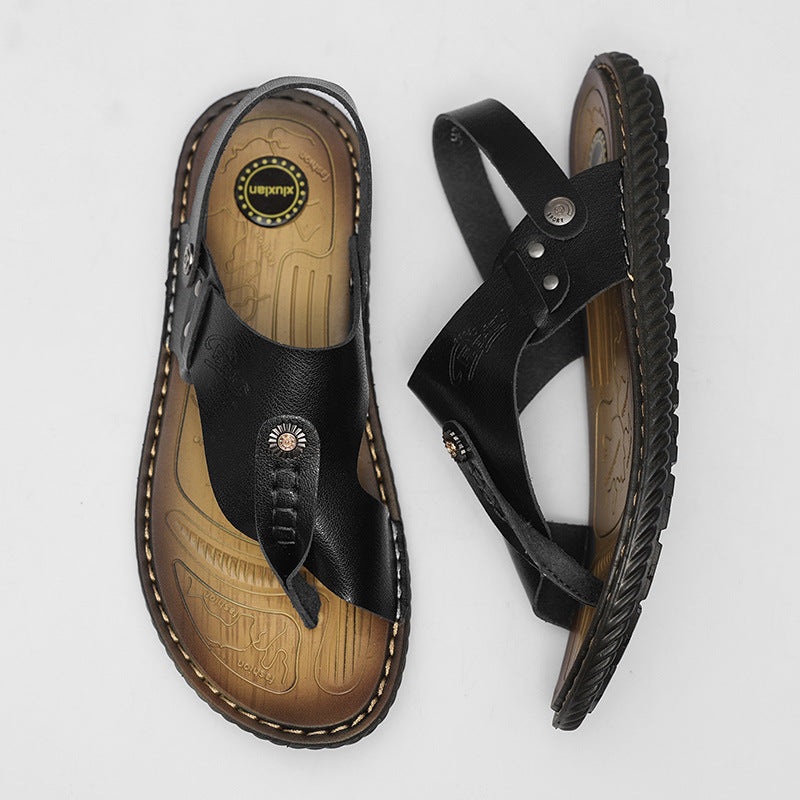 Levi Classic Brown Leather Sandals for Men