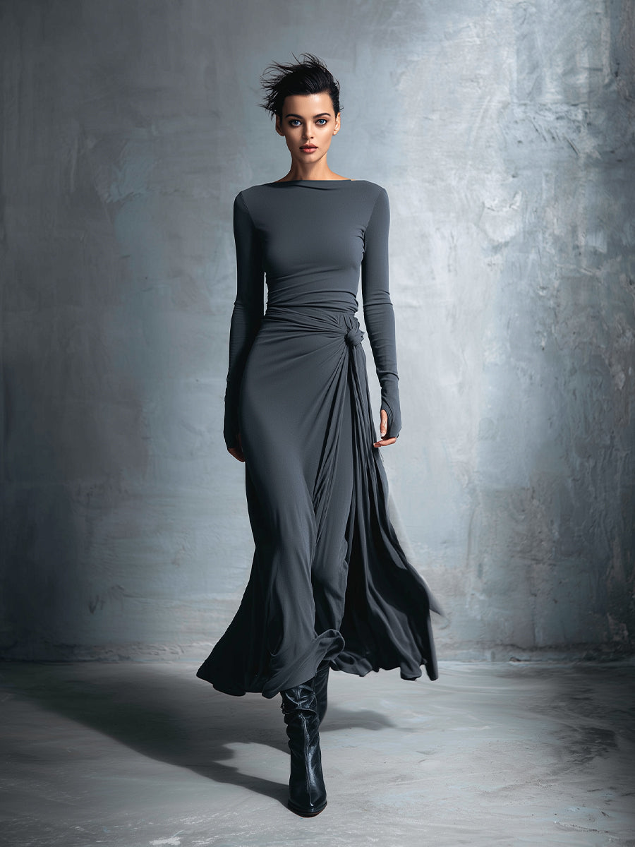 Relaxing Maxi Wrap Dress - Olytrend