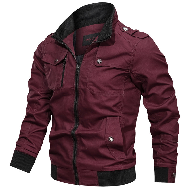 Slim Fit Men's Zip Up Jacket with Chest Pockets