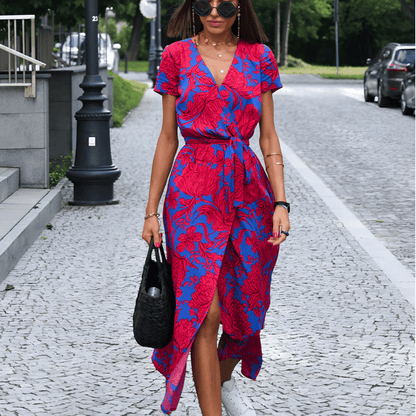 Ladies Floral Tie Front Dress
