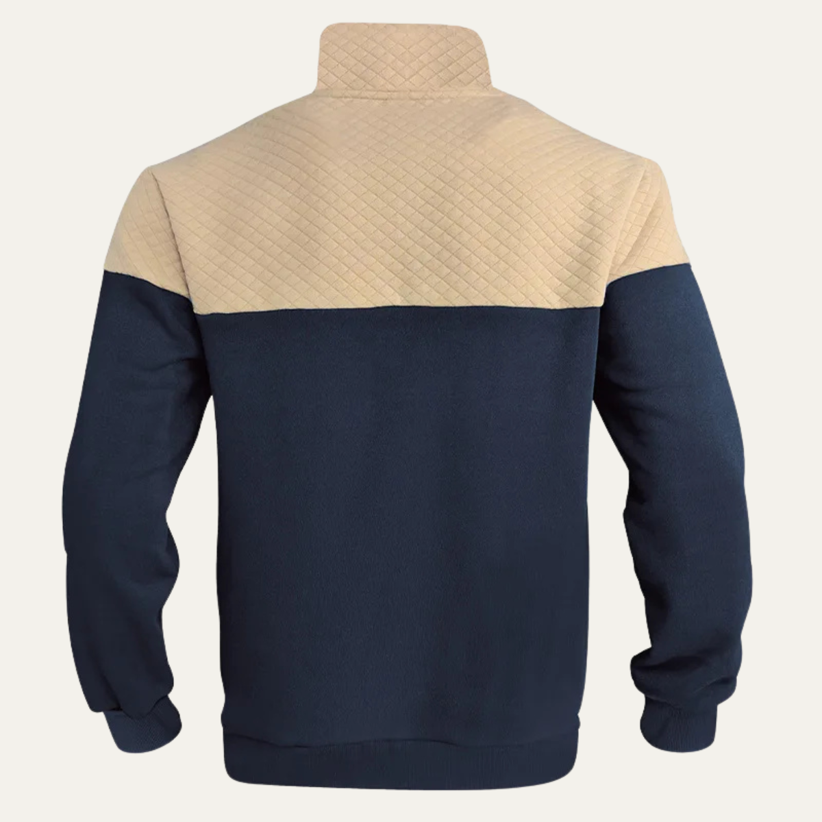 Men's Quilted Multicolor Block Half Zip Sweater