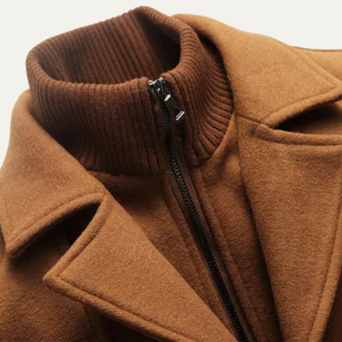 Warm Water Resistant Men's Trench Coat with Quilted Lining