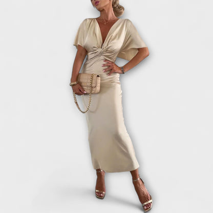 Luxury Velvet V Neck Maxi Evening Dress for Women