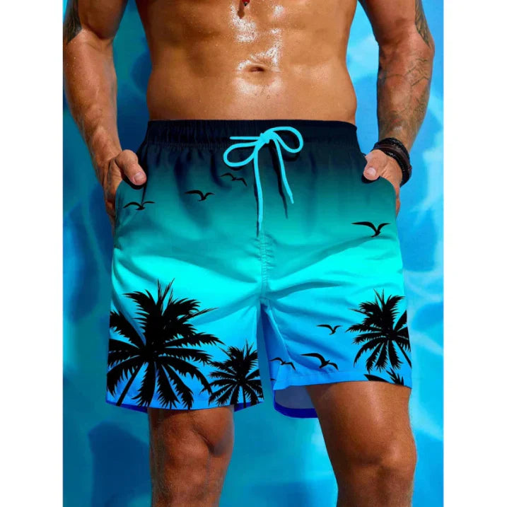 Comfortable Men's Beach Shorts Quick Dry Medium Length