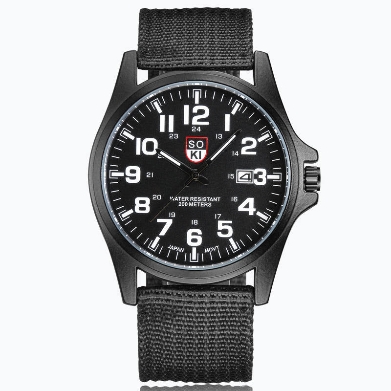 Tough Tactical Watch with Glow-in-Dark Face