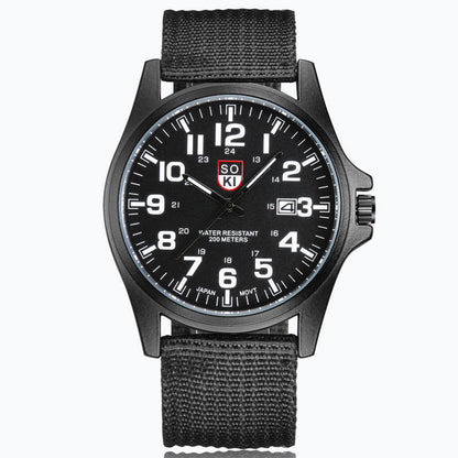 Tough Tactical Watch with Glow-in-Dark Face
