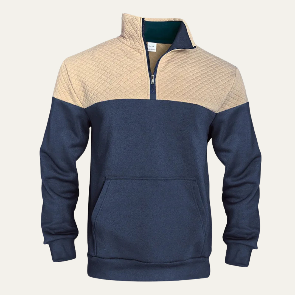 Men's Quilted Multicolor Block Half Zip Sweater - Nocini