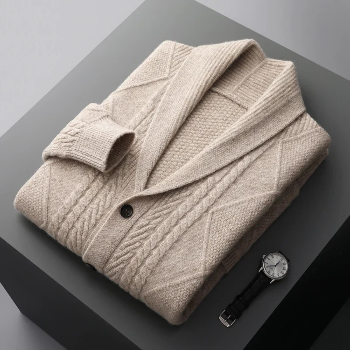 Premium Men's Soft Cashmere Button Sweater