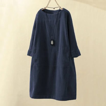 Comfy Corduroy Women's Long Sleeve Dress