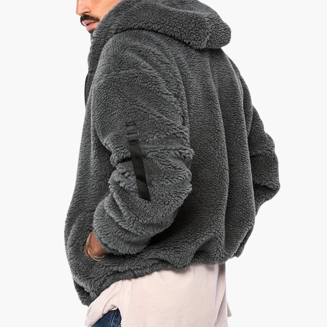 Men's Fleece Zip Up Long Sleeve Jacket